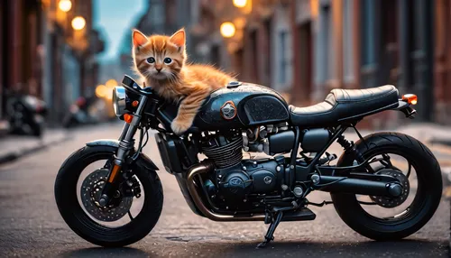 alleycat,cafe racer,motorcycle,motorbike,street cat,vintage cat,red cat,motorcycles,alley cat,laverda,harley davidson,biker,ginger cat,ginger kitten,heavy motorcycle,motorcyclist,blue motorcycle,redcat,triumph,motorcycling,Photography,General,Fantasy