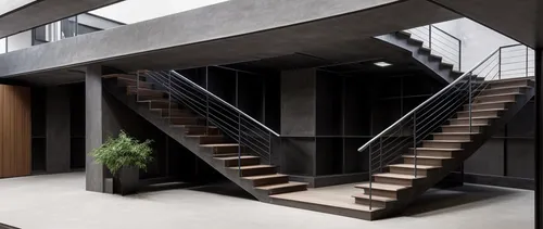 outside staircase,wooden stairs,loft,steel stairs,stairwell,winding staircase,interior modern design,cubic house,staircase,modern house,archidaily,modern office,modern architecture,hallway space,circular staircase,dunes house,frame house,corten steel,stairs,timber house