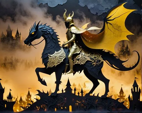 golden unicorn,garridos,wallachia,bronze horseman,simorgh,baratheon,arthurian,irminsul,garrison,barathea,black dragon,clariden,dragonlord,dragonlance,buraq,shahnameh,beleriand,wolfsfeld,sleipnir,black horse,Unique,Paper Cuts,Paper Cuts 07