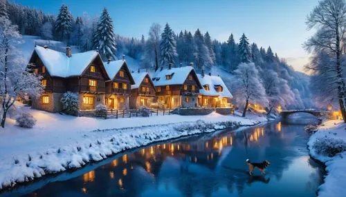 christmas landscape,winter house,snowy landscape,winter village,winter landscape,winter wonderland,Photography,General,Natural