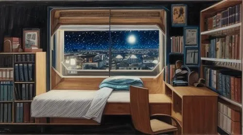 motorhome,capsule hotel,night scene,sleeping room,campervan,camper van,motorhomes,ufo interior,bedroom window,sci fiction illustration,train compartment,steve medlin,blue room,guestroom,carol m highsmith,study room,camping bus,doctor's room,compartment,camper van isolated