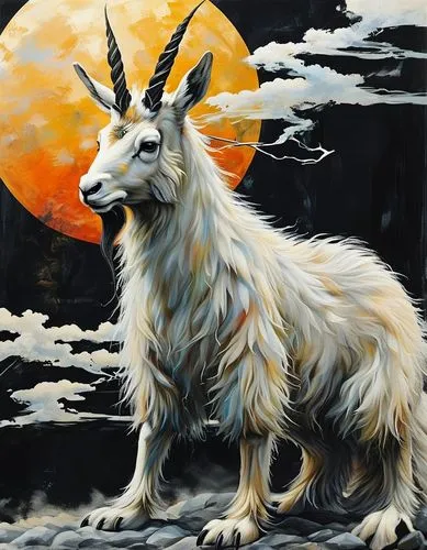 goatflower,markhor,unicorn art,capricorn,nikorn,kirin