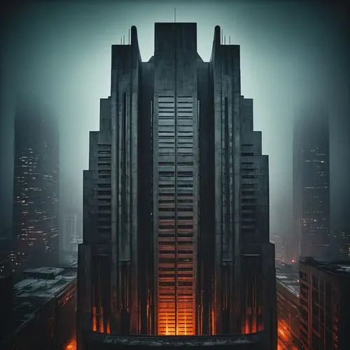 barad,gotham,metropolis,oscorp,the skyscraper,stalin skyscraper,skyscraper,sauron,kurilsk,dystopian,gothams,lexcorp,megacorporation,brutalism,bladerunner,reznikov,titanum,highrises,morgul,futuristic architecture,Illustration,Retro,Retro 03