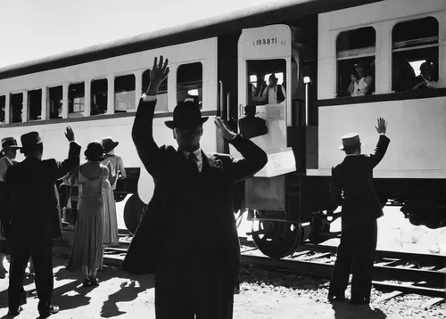 13 august 1961,atatürk,glacier express,express train,passenger train,reichsbahn,unit compartment car,coaches and locomotive on rails,passenger car,the train,eritrea,german reichsbahn,sudan,conductor,charles de gaulle,1940,charter train,passenger cars,regional train,service car,Illustration,Black and White,Black and White 33