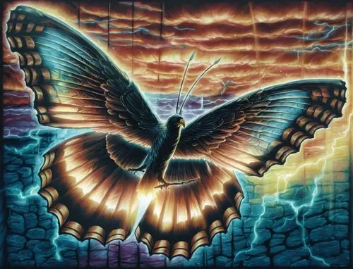 morphos,mothra,psygnosis,butterfly background,hawkman,butterfly wings,Illustration,Realistic Fantasy,Realistic Fantasy 25