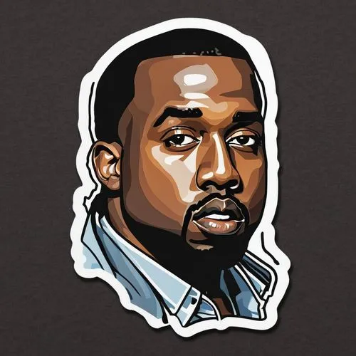 kanye west,the face of a black man, which appears to be a cartoon character,kayne,kanye,donda,yeezus,wests,kanyapat,dwyane,sticker,stickers,ye,vector illustration,clipart sticker,phone clip art,vector