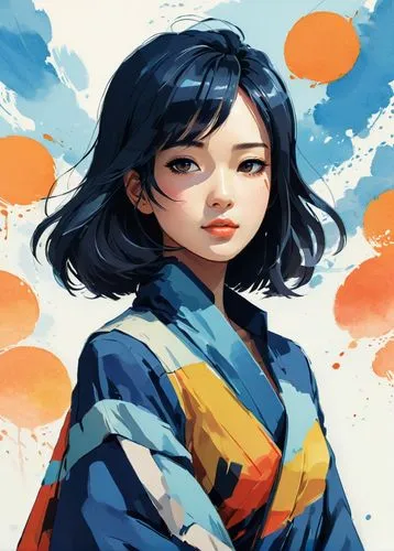 mulan,kimono,blue painting,kimonos,hinata,geisha,digital painting,hanbok,geisha girl,kimono fabric,watercolor blue,painting pattern,mukimono,palette,color picker,oriental girl,colorful doodle,girl with speech bubble,artist color,girl portrait,Conceptual Art,Fantasy,Fantasy 16