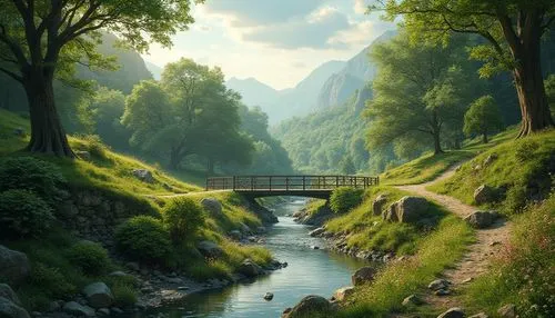 river landscape,scenic bridge,fantasy landscape,landscape background,nature landscape,beautiful landscape,nature wallpaper,green landscape,rivendell,alpine landscape,landscape nature,nature background,mountain stream,natural scenery,landscapes beautiful,eastern switzerland,mountain river,mountain landscape,bernese highlands,switzerland,Photography,General,Realistic