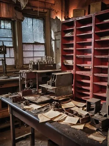 assay office in bannack,bannack assay office,workbench,shoemaking,secretary desk,toolbox,sewing factory,antique construction,woodworking,school desk,writing desk,workroom,abandoned factory,craftsmen,cabinetry,metalsmith,gunsmith,sewing tools,cutting tools,riveting machines,Art,Artistic Painting,Artistic Painting 47