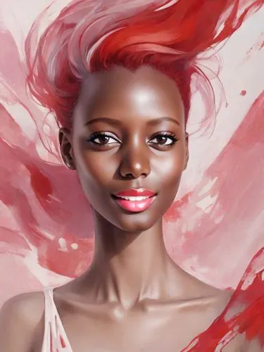 red skin,world digital painting,goude,rankin,guerlain,digital painting,pinkard,peinture,fluidity,cerise,red paint,overpainting,fraise,women's cosmetics,toucouleur,pacitti,goldwell,danai,oil painting on canvas,idealised