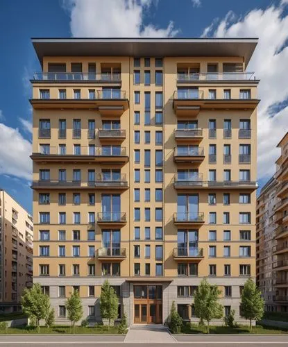 residential building,a large brown building with many windows on each story,hoboken condos for sale,multistorey,inmobiliaria,appartment building,wooden facade,colombes,Photography,General,Realistic