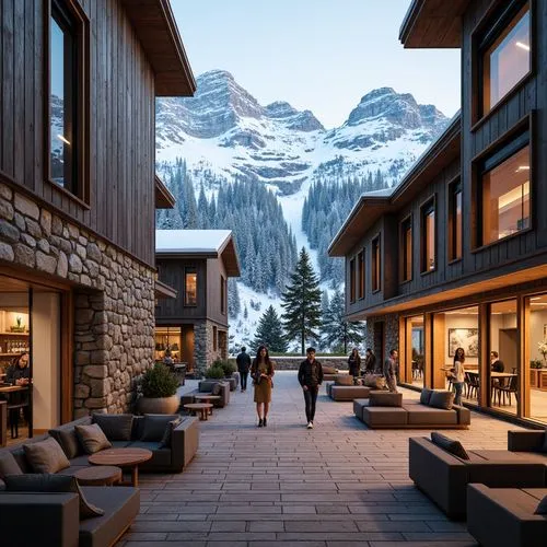 avoriaz,ski resort,ski facility,alpine village,zermatt,alpine style,ski station,verbier,vail,chalet,alyeska,norquay,andermatt,davos,snohetta,house in the mountains,alpine restaurant,courchevel,aspen,3d rendering