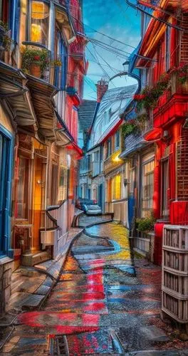 townscapes,french quarters,martre,montmartre,colorful city,new orleans,bar harbor,istanbul city,carmel,the cobbled streets,amasra,dinan,shepherdstown,neworleans,wooden houses,ruelle,tremblant,row houses,tryavna,beyoglu,Realistic,Foods,None