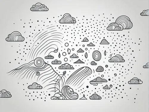 an illustration with clouds and waves,background vector,raincloud,gray icon vectors,weather icon,umbrella pattern,cloudbursts,Illustration,Black and White,Black and White 04