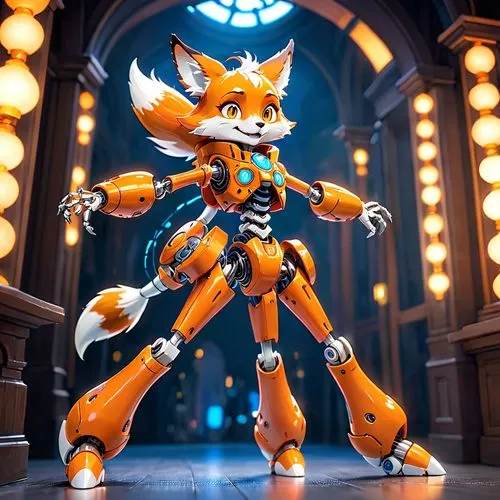 symetra,fox,tracer,a fox,orange,tau,model kit,3d figure,fantasia,vector,child fox,revoltech,nova,portal,3d render,game figure,cg artwork,3d rendered,3d model,cute fox,Anime,Anime,Cartoon