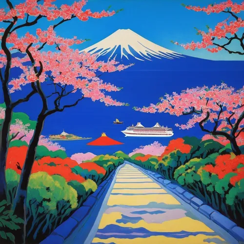 japan landscape,japanese sakura background,takato cherry blossoms,sakura trees,fuji,mt fuji,japan,mount fuji,japanese floral background,cherry blossom japanese,japanese art,japanese background,japanese cherry trees,sakura tree,sakura blossom,hokkaido,the cherry blossoms,beautiful japan,japanese mountains,cherry trees,Art,Artistic Painting,Artistic Painting 40