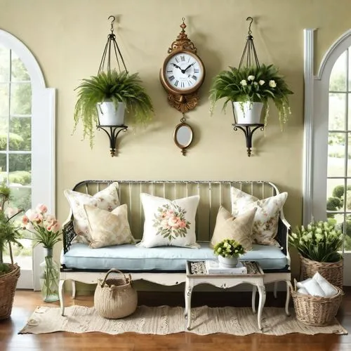 sunroom,bay window,interior decor,decoratifs,decors,plantation shutters,houseplants,decorates,hanging plants,interior decoration,decor,boho art style,garden decor,porch swing,sitting room,nursery decoration,highgrove,antique furniture,decorously,white picket fence,Photography,General,Realistic