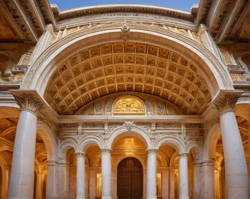 bramante,befreiungshalle,porticos,portico,mezquita,basilica di san pietro,guastavino,peristyle,gct,certosa di pavia,basilica di san pietro in vaticano,glyptotek,louvre,musei vaticani,akshardham,santa maria degli angeli,cathedral of modena,louvre museum,three centered arch,boston public library,Illustration,Japanese style,Japanese Style 10