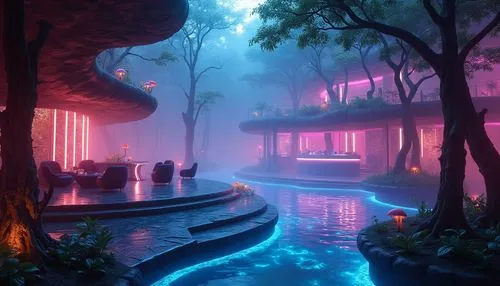 teahouse,underwater oasis,shaoming,paradis,fantasy landscape,seclude,bathhouse,tropical house,futuristic landscape,dreamhouse,spa,paradisus,dojo,bathhouses,seclusion,secluded,baoli,sanctum,tropical forest,lagoon,Photography,General,Realistic