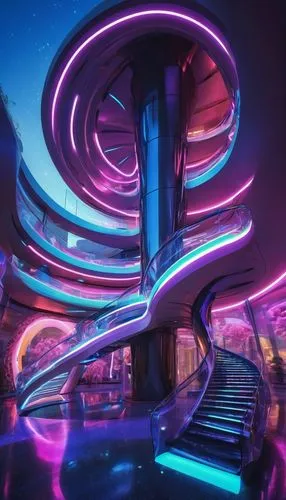 futuristic art museum,futuristic landscape,futuristic architecture,sky space concept,ufo interior,colorful spiral,spaceship interior,futuristic,innoventions,spaceport,arcology,electric arc,cybercity,tron,spaceland,nasstrom,vanu,guangzhou,hypermodern,futuroscope,Illustration,Realistic Fantasy,Realistic Fantasy 02