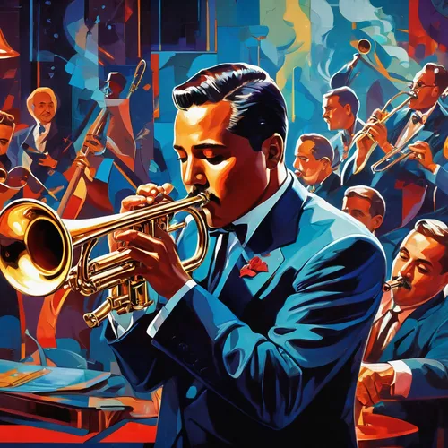 big band,trumpeter,trumpet player,drawing trumpet,jazz,brass band,trombonist,trumpet,jazz club,trombone player,trumpet climber,man with saxophone,trumpet gold,trumpets,trumpet-trumpet,jazz it up,flugelhorn,trombone concert,saxophone playing man,brass instrument,Conceptual Art,Sci-Fi,Sci-Fi 06