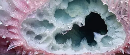 cave womb , crystal stalactites, all white and pale pink,
diamond,  romantic, watery, ethereal fantasy, pastel pink water
,Cave,ice cave,stalactites,stalagmite,uvula,pale pink,Photography,Documentary 