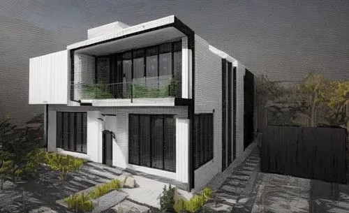 cubic house,modern house,3d rendering,revit,sketchup,frame house,Common,Common,None