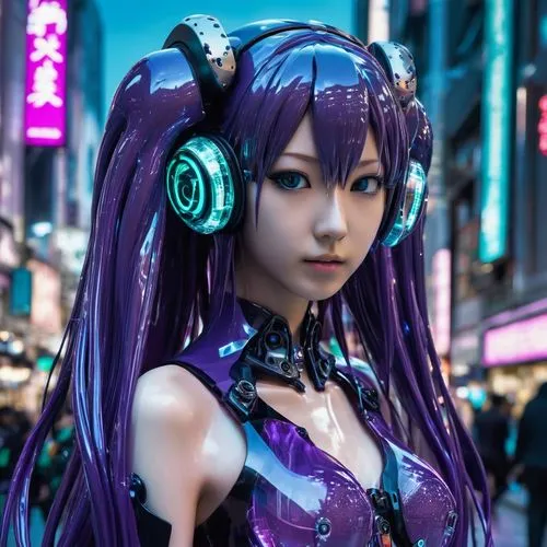 hatsune miku,cyberpunk,juri,hatsune,headphone,motoko,Conceptual Art,Sci-Fi,Sci-Fi 09