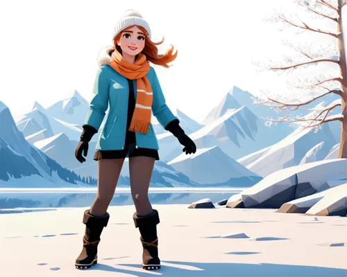 winter background,annabeth,dawnstar,winter clothes,winter clothing,winterblueher,snowsuit,snow scene,wintery,vector girl,ice princess,orihime,snow drawing,ssx,arctic,the snow queen,teal and orange,waverly,winter boots,winterized,Unique,3D,Low Poly