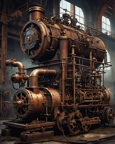 steam engine,steam power,train engine,steam locomotives,steam locomotive,steampunk gears,steampunk,abandoned rusted locomotive,ghost locomotive,steam machine,locomotive,steam train,boilermaker,steam,boiler,locomotives,full steam,generator,gas compressor,heavy goods train locomotive,Illustration,American Style,American Style 10