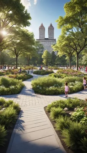 urban park,central park,lafayette park,center park,renderings,yeouido,botanical square frame,pedestrianized,herman park,city park,3d rendering,centennial park,spring garden,landscaped,champ de mars,capitol square,greenspaces,landscape designers sydney,riverside park,hudson yards,Photography,General,Realistic