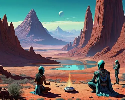 barsoom,fremen,desert landscape,guards of the canyon,futuristic landscape,wildstar,desert desert landscape,alien planet,moon valley,desert planet,farpoint,alien world,homeworlds,dead vlei,extrasolar,the desert,viewing dune,desert background,geonosis,travelers,Conceptual Art,Sci-Fi,Sci-Fi 20