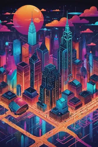 colorful city,cityscape,cybercity,metropolis,cybertown,cityzen,cities,fantasy city,microdistrict,city skyline,city blocks,urbanworld,city,kaleidoscape,urban,evening city,the city,cyberpunk,city cities,tokyo city,Illustration,Realistic Fantasy,Realistic Fantasy 21