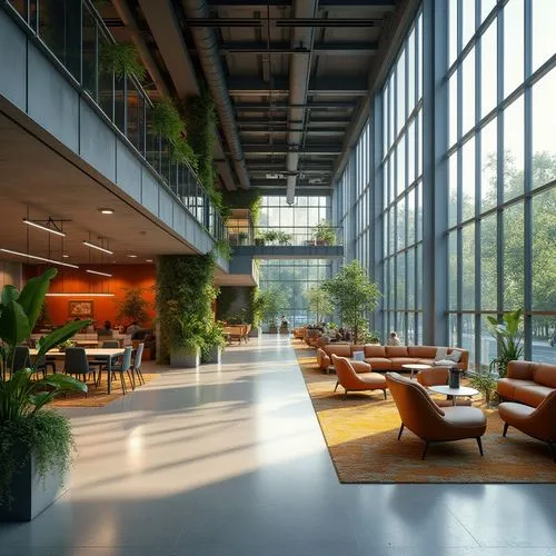 atriums,atrium,lobby,wintergarden,foyer,cafeteria,modern office,karolinska,radboud,rikshospitalet,langara,embl,schulich,offices,hotel lobby,university library,technopark,factory hall,headquarter,phototherapeutics,Photography,General,Realistic