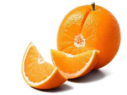 Orange, cut in half, juicy pulp, vibrant orange color, segments visible, white pith, peel slightly torn, morning light, shallow depth of field, warm color tone, 3/4 composition, still life, fruit arra