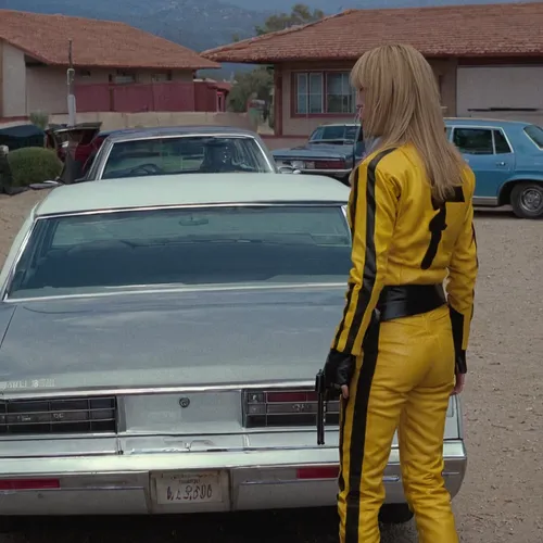 yellow jumpsuit,yellow car,yellow taxi,yellow purse,canary,yellow jacket,ford pinto,amarillo,bumblebee,yellow mustard,aurora yellow,motel,yellow and black,pontiac ventura,goldenrod,dodge monaco,amc pacer,three primary colors,yellow,barstow,Art,Artistic Painting,Artistic Painting 48