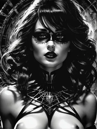 witchblade,bloodrayne,gothika,enchantress,villainess,black widow,dark angel,derivable,biomechanical,arachne,harnessed,demoness,abaddon,dark art,mistress,cybernetic,madelyne,the enchantress,electress,cybernetically,Photography,Black and white photography,Black and White Photography 08