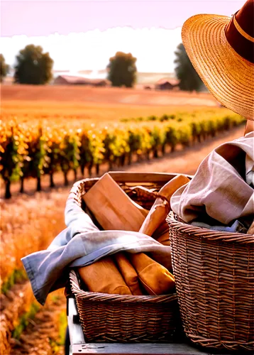 wicker basket,sauternes,bread basket,wicker baskets,provencal life,basket wicker,winegrowers,viticulture,alentejo,suitcase in field,yquem,southern wine route,barossa,wine harvest,vineyards,viniculture,minervois,wine region,picnic basket,carneros,Conceptual Art,Oil color,Oil Color 24