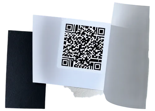 Ticket, rectangular shape, white background, bold black font, ticket number, QR code, ripped edges, creased surface, glossy finish, shallow depth of field, softbox lighting, 3/4 composition, slight an