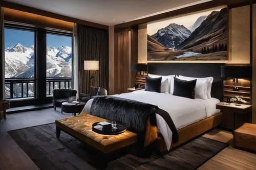 The Chedi Andermatt in Switzerland opened in 2013 with 123 rooms. Forbes inspectors were especially pleased with the luxe Hästens beds,zermatt,alpine style,engadin,saas fee,arlberg,mont blanc,gokyo ri