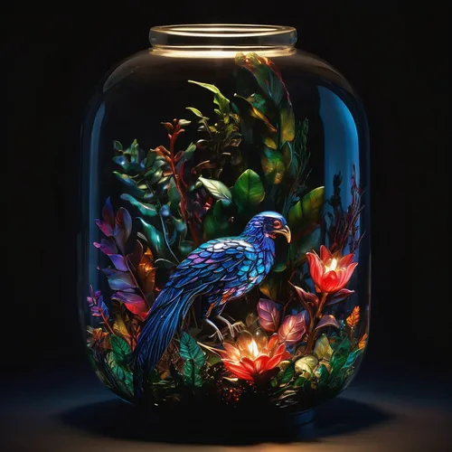 betta splendens,aquarium decor,glass jar,betta fish,siamese fighting fish,glass painting,aquarium,betta,birds blue cut glass,ornamental fish,poison bottle,illuminated lantern,aquariums,glass vase,acquarium,aquarium inhabitants,aquarium lighting,freshwater aquarium,fish tank,fighting fish,Photography,Artistic Photography,Artistic Photography 02