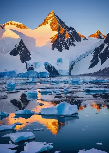 Sunset mountain refelction of the Graham Coast from the Grandidier Channel in Antarctica.,arctic antarctica,antarctica,antarctic,glacial melt,antartica,ice landscape,arctic ocean,greenland,glaciers,ba