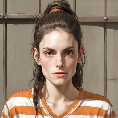 portrait of a girl,digital painting,portrait background,girl portrait,prisoner,woman portrait,young woman,artist portrait,portrait of a woman,lori,oil painting,thomas heather wick,woman face,clementine,fantasy portrait,world digital painting,painting,oil on canvas,updo,liberty cotton,Digital Art,Comic