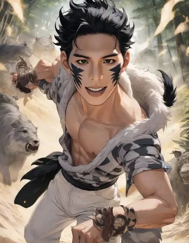 takikomi gohan,mowgli,tarzan,nine-tailed,leopard's bane,dragon li,kenjutsu,son goku,young tiger,male character,cg artwork,perseus,siam fighter,scar,kame sennin,aladin,swordsman,xing yi quan,sand fox,a