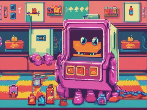 shopkeeper,soda machine,convenience store,soda shop,vending machine,game boy,gameboy,grocery,vending machines,retro diner,refrigerator,apothecary,retro items,vending cart,pantry,kitchen shop,pharmacy,fridge,grocer,pixel cells,Unique,Pixel,Pixel 04