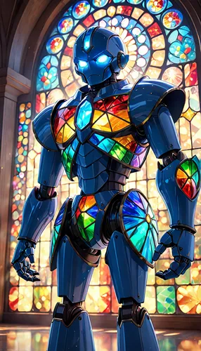 stained glass,stained glass windows,evangelion,stained glass window,mecha,stained glass pattern,prismatic,atom,butomus,michelangelo,ironman,plastic arts,robotics,robotic,evangelion eva 00 unit,colorful glass,evangelion mech unit 02,minibot,light of art,robot,Anime,Anime,Realistic