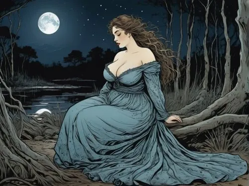 nightdress,lady of the night,persephone,rusalka,arwen,margaery,hecate,the night of kupala,sirenia,queen of the night,drusilla,selene,ariadne,orona,nightgown,blue moon rose,medea,isoline,ophelia,melian