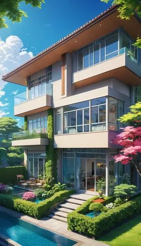 modern house,beautiful home,dreamhouse,wakanohana,nozaki,kotoko,Illustration,Japanese style,Japanese Style 03