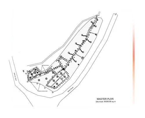 the site plan for a el complex,cohousing,arterials,skeleton sections,landscape plan,demolition map,sitemap,microhabitats,street plan,notochord,habitations,inhabitation,densification,roman excavation,g