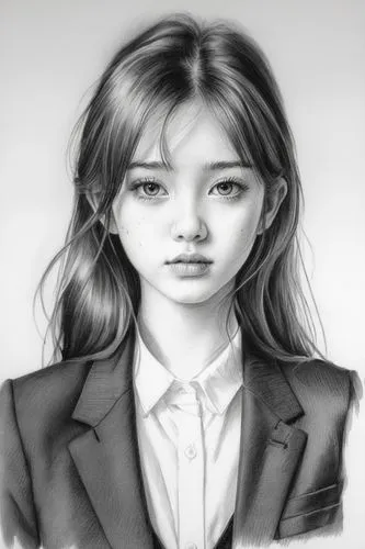 girl drawing,girl portrait,krita,girl studying,digital painting,world digital painting,Illustration,Black and White,Black and White 35